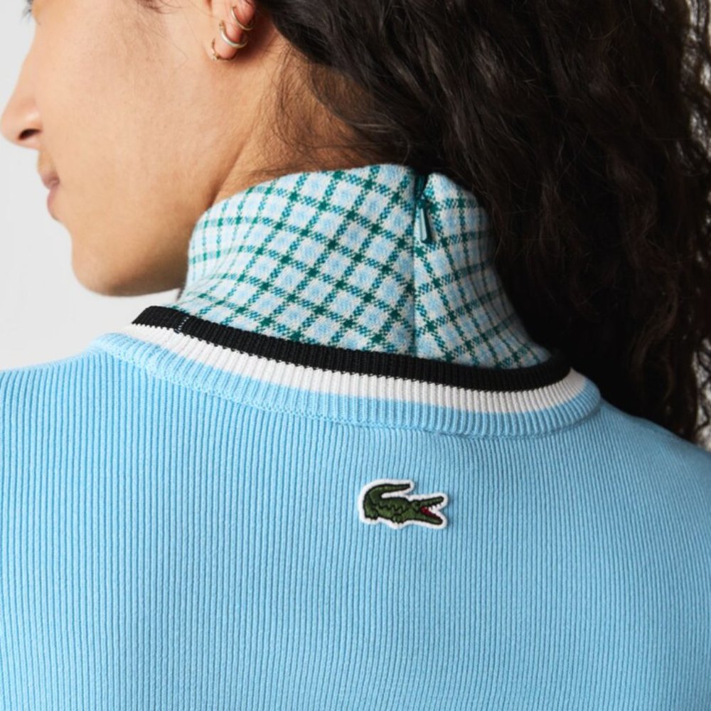 LACOSTE WOMEN’S LIVE CREW NECK BADGE COTTON SWEATER - Picture 4 of 4